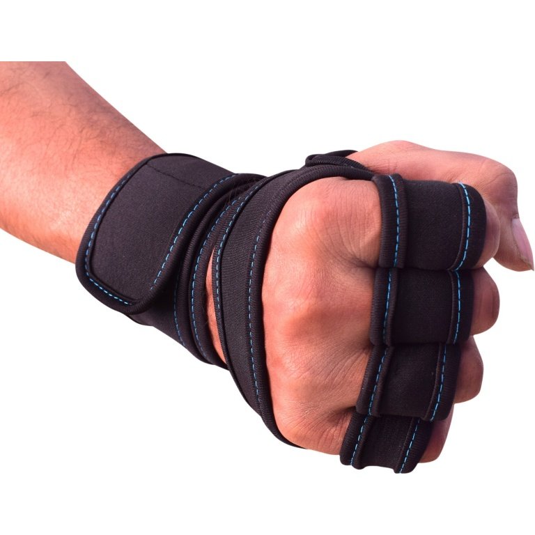 Black hand gym gloves designed for weightlifting and other exercises, made with high-quality materials for a comfortable and secure fit. These gloves feature reinforced stitching, adjustable wrist straps, and a non-slip grip to prevent injuries and enhance performance. Perfect for fitness enthusiasts who want to protect their hands and improve their grip during intense workouts.