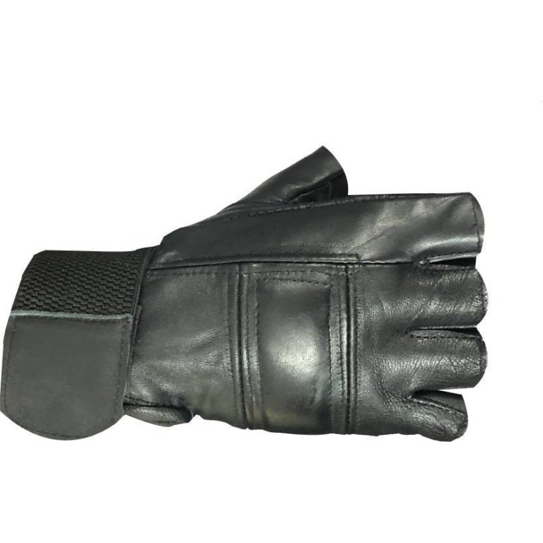 Black hand gym gloves designed for weightlifting and other exercises, made with high-quality materials for a comfortable and secure fit. These gloves feature reinforced stitching, adjustable wrist straps, and a non-slip grip to prevent injuries and enhance performance. Perfect for fitness enthusiasts who want to protect their hands and improve their grip during intense workouts.