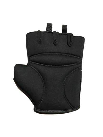 Black hand gym gloves designed for weightlifting and other exercises, made with high-quality materials for a comfortable and secure fit. These gloves feature reinforced stitching, adjustable wrist straps, and a non-slip grip to prevent injuries and enhance performance. Perfect for fitness enthusiasts who want to protect their hands and improve their grip during intense workouts.